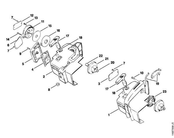 Motosierras de gasolina (MS) 015 AVQ Empuóadura de la marca Stihl