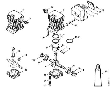 Motosierras de gasolina (MS) 017 Cilindro de la marca Stihl