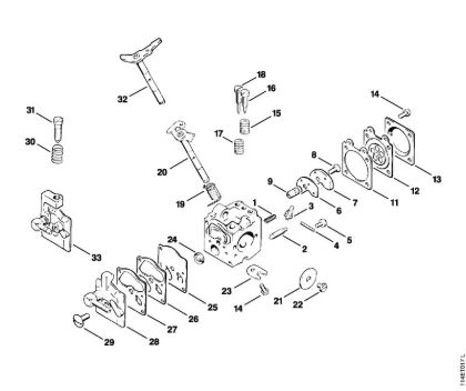 Motosierras de gasolina (MS) 020 (1114) Carburador WA-1, WA-86 (36.80) de la marca Stihl