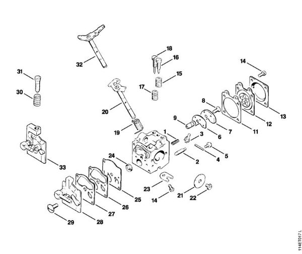 Motosierras de gasolina (MS) 020 (1114) Carburador WA-1, WA-86 (36.80) de la marca Stihl