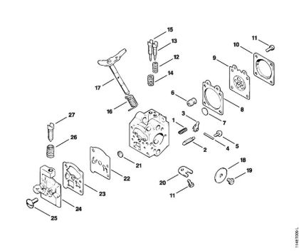 Motosierras de gasolina (MS) 020 (1114) Carburador WT-15 de la marca Stihl