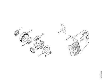 Motosierras de gasolina (MS) 020 (1114) Embrague (39.81), (2.80) de la marca Stihl