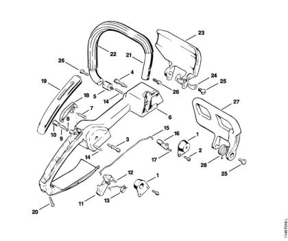 Motosierras de gasolina (MS) 020 (1114) Empuóadura Profesional de la marca Stihl