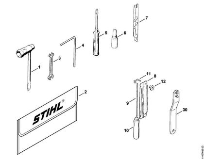 Motosierras de gasolina (MS) 020 (1114) Herramientas, Accesorios extra de la marca Stihl