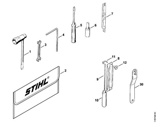 Motosierras de gasolina (MS) 020 (1114) Herramientas, Accesorios extra de la marca Stihl