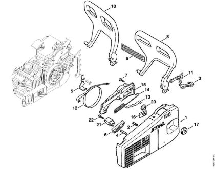 Motosierras de gasolina (MS) 020 (1129) Tapa del pióón de cadena de la marca Stihl