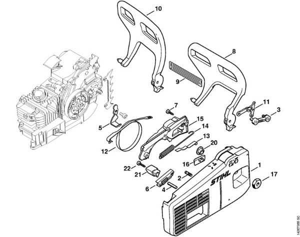 Motosierras de gasolina (MS) 020 T Tapa del pióón de cadena de la marca Stihl