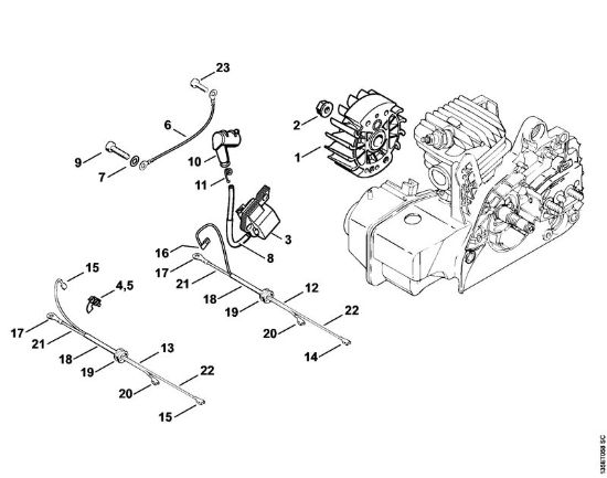 Motosierras de gasolina (MS) 021 Sistema de encendido de la marca Stihl