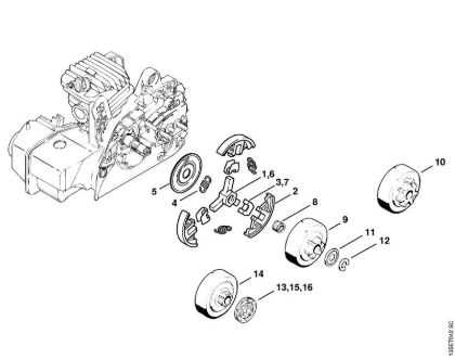 Motosierras de gasolina (MS) 023 Z Embrague de la marca Stihl