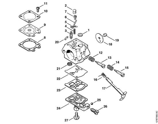 Motosierras de gasolina (MS) 024 SWVH Carburador WT-110 de la marca Stihl