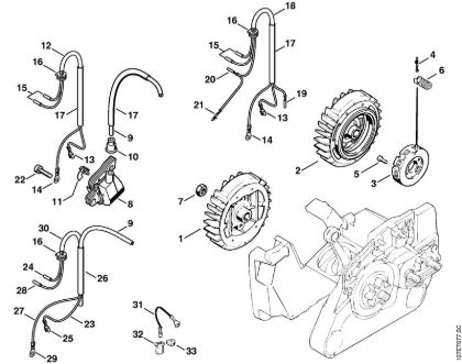 Motosierras de gasolina (MS) 024 SWVH Sistema de encendido de la marca Stihl