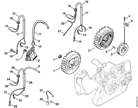 Motosierras de gasolina (MS) 024 SWVH Sistema de encendido de la marca Stihl