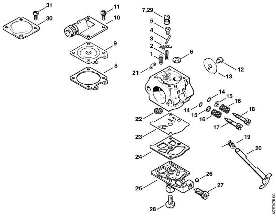 Motosierras de gasolina (MS) 026 C Carburador WT-426 de la marca Stihl