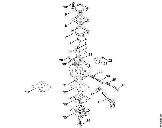 Motosierras de gasolina (MS) 028 Carburador WT-16 de la marca Stihl