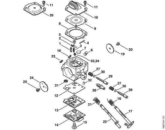 Motosierras de gasolina (MS) 029 Carburador HD-19 de la marca Stihl