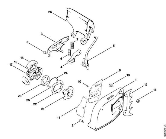 Motosierras de gasolina (MS) 032 AV Freno de cadena con embrague de separación de la marca Stihl