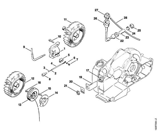 Motosierras de gasolina (MS) 032 AVEW Aparato de mando, Cabezal de aspiración de la marca Stihl