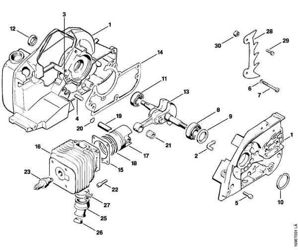 Motosierras de gasolina (MS) 032 AVQ Cárter del cigüeóal, Cilindro de la marca Stihl