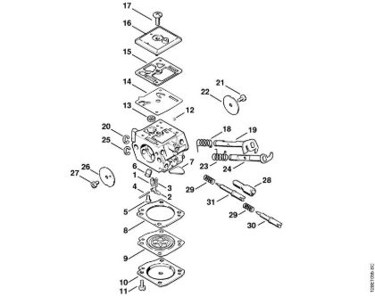 Motosierras de gasolina (MS) 034 Carburador C3A-S19, C3A-S38 de la marca Stihl