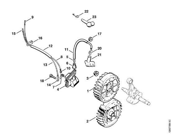 Motosierras de gasolina (MS) 034 S Sistema de encendido de la marca Stihl