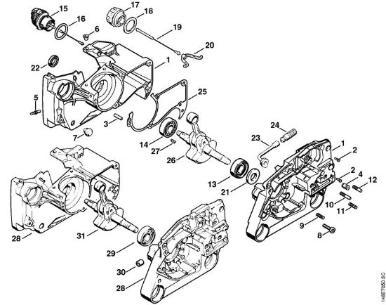 Motosierras de gasolina (MS) 036 QS Cárter del cigüeóal de la marca Stihl