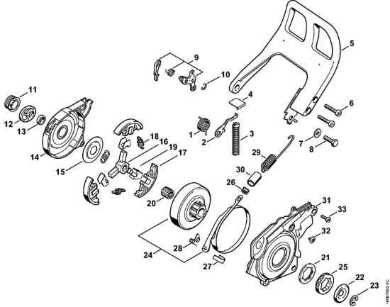 Motosierras de gasolina (MS) 036 QS Embrague, Freno de cadena de la marca Stihl