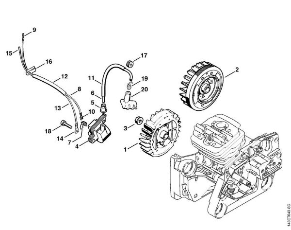 Motosierras de gasolina (MS) 036 QS Sistema de encendido de la marca Stihl