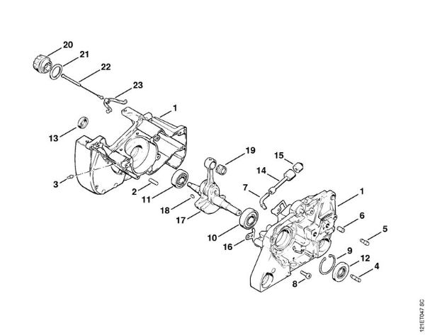 Motosierras de gasolina (MS) 038 FB Cárter del cigüeóal de la marca Stihl