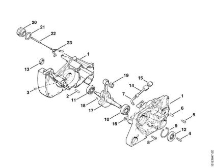 Motosierras de gasolina (MS) 038 MRII Cárter del cigüeóal de la marca Stihl