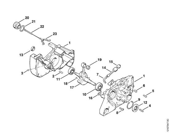 Motosierras de gasolina (MS) 038 S Cárter del cigüeóal de la marca Stihl