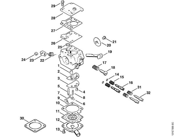 Motosierras de gasolina (MS) 038 S Carburador Bing 48A101 (50.2008) de la marca Stihl