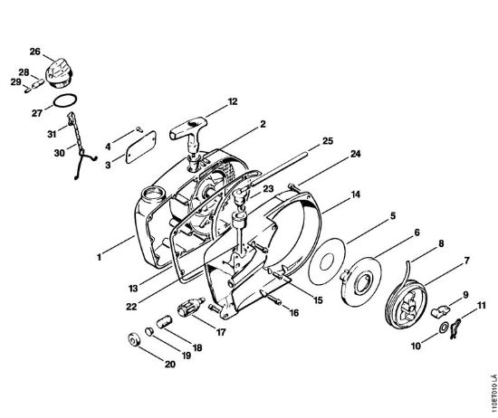 Motosierras de gasolina (MS) 041 AVFBQ Mecanismo de arranque de la marca Stihl