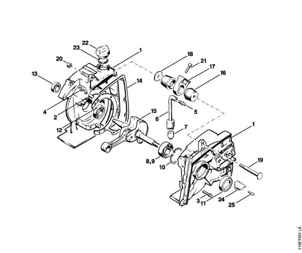 Motosierras de gasolina (MS) 041 AVQ Cárter del cigüeóal de la marca Stihl