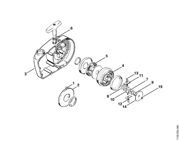 Motosierras de gasolina (MS) 041 AVQ Mecanismo de arranque (11.68) de la marca Stihl