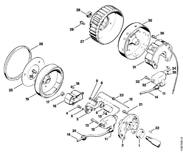 Motosierras de gasolina (MS) 041 AVQ Sistema de encendido de la marca Stihl