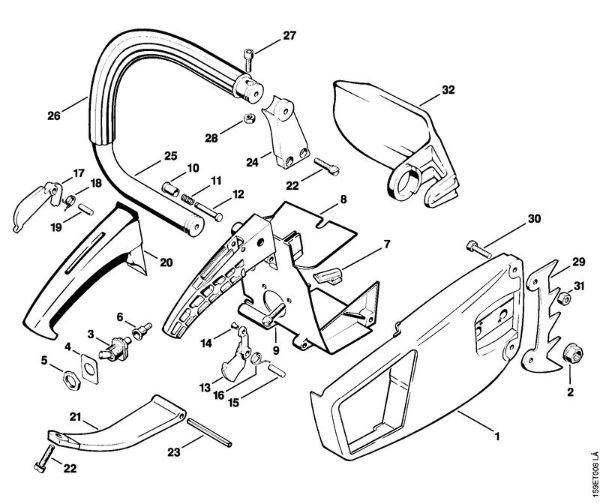 Motosierras de gasolina (MS) 041 FB Tapa del pióón de cadena, Cubierta de la marca Stihl
