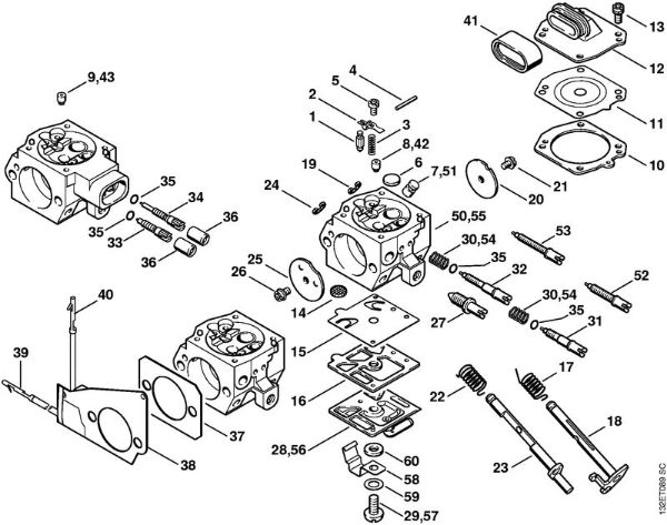 Motosierras de gasolina (MS) 044 Carburador HD-15, HD-17, HD-11, HD-10 de la marca Stihl
