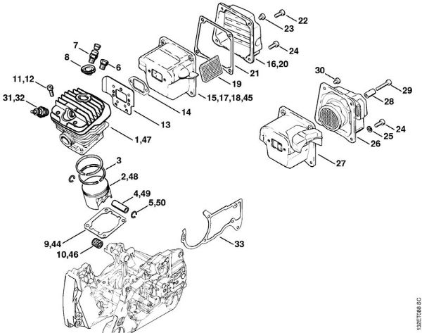 Motosierras de gasolina (MS) 044 C Cilindro de la marca Stihl