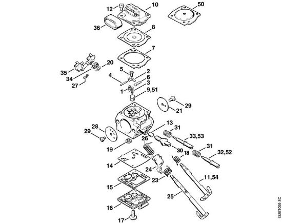 Motosierras de gasolina (MS) 044 W Carburador C3M-S12 mécanismo automatico de arranque de la marca Stihl