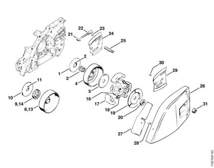 Motosierras de gasolina (MS) 045 AVEQ pióón de cadena, Embrague de la marca Stihl
