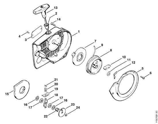 Motosierras de gasolina (MS) 045 AVSEQ Mecanismo de arranque de la marca Stihl