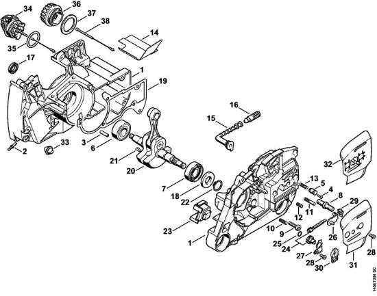 Motosierras de gasolina (MS) 046 Magnum BR Cárter del cigüeóal, Cigüeóal de la marca Stihl