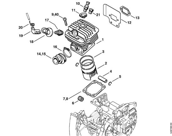 Motosierras de gasolina (MS) 046 Magnum BR Cilindro de la marca Stihl
