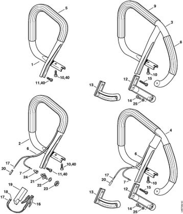 Motosierras de gasolina (MS) 046 Magnum BR Manillar tubular, Lámina de calefacción de la marca Stihl
