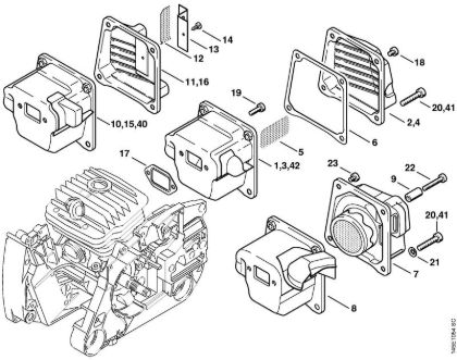 Motosierras de gasolina (MS) 046 Magnum BR Silenciador de la marca Stihl