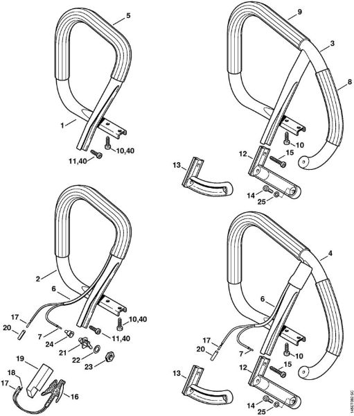 Motosierras de gasolina (MS) 046 WVH Manillar tubular, Lámina de calefacción de la marca Stihl