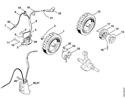 Motosierras de gasolina (MS) 048 AV Sistema de encendido de la marca Stihl
