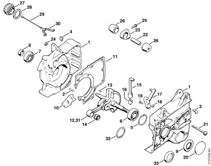 Motosierras de gasolina (MS) 051 Cárter del cigüeóal de la marca Stihl