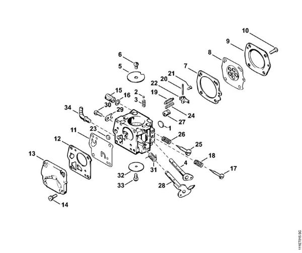 Motosierras de gasolina (MS) 051 Carburador HS-60 de la marca Stihl