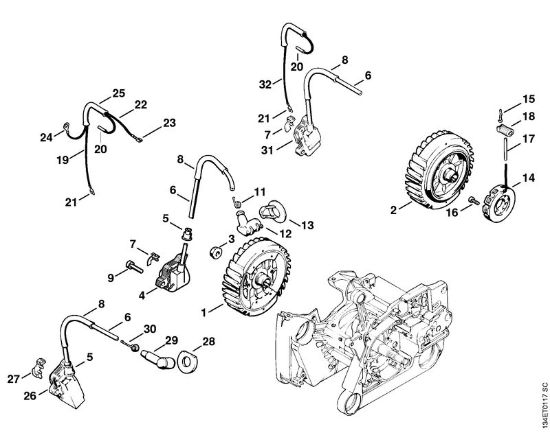 Motosierras de gasolina (MS) 064 R Sistema de encendido de la marca Stihl